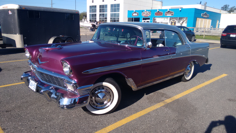 I also saw a clean 1956 Belair on my way up stopping at timmies for coffee. It had a fuel injected 350 swapped in, with a 5spd.
